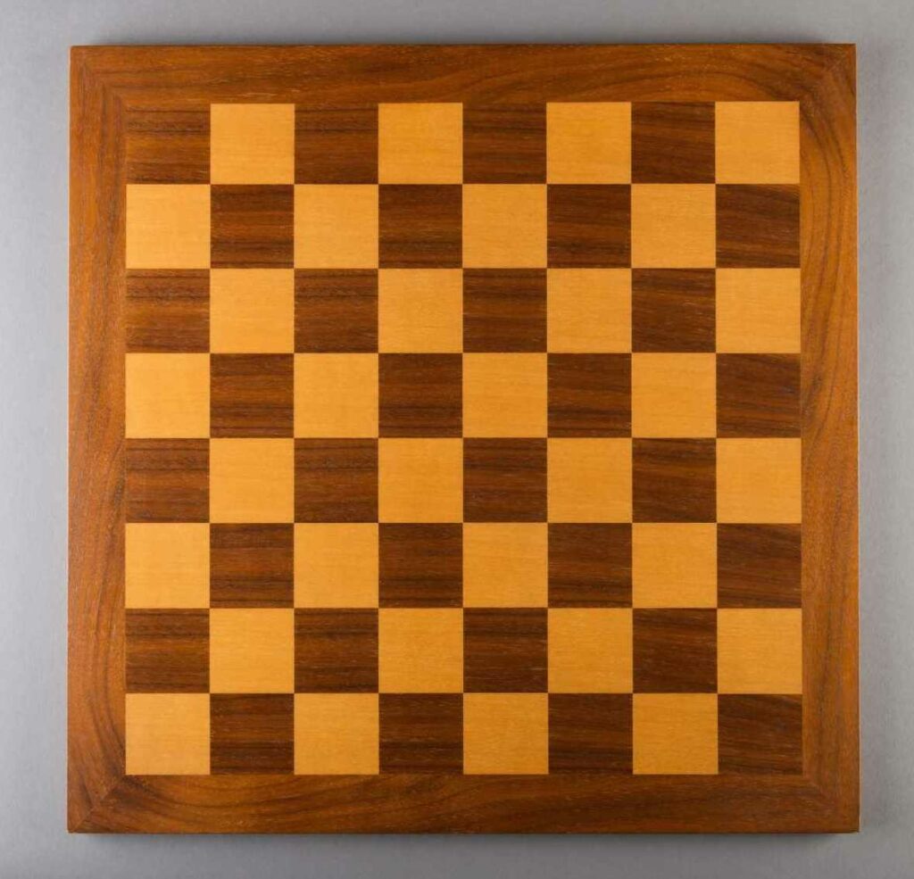 Classic brown wooden chess board