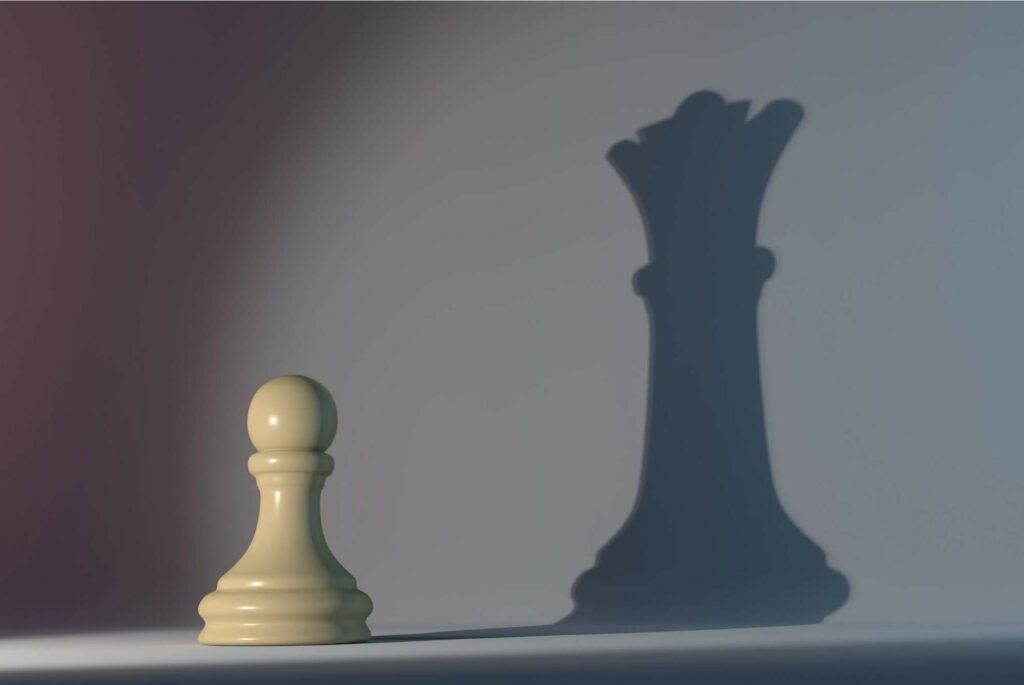 A pawn with Queen shadow