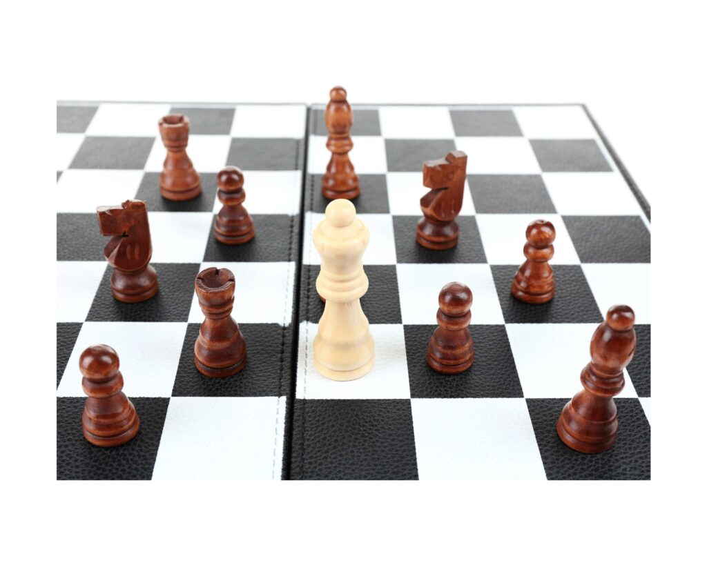 Double attack chess piece defending