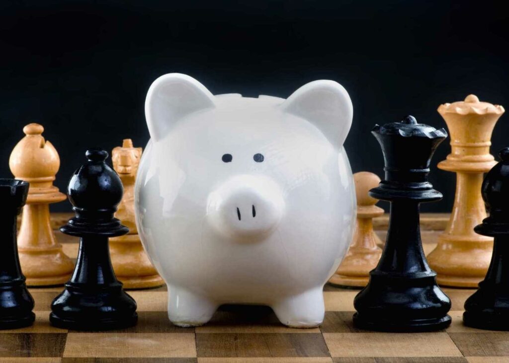 Piggy Bank on a chess board