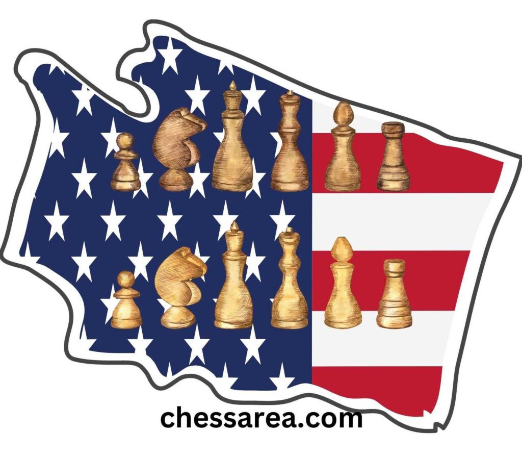 Map of Washington State with Chess pieces