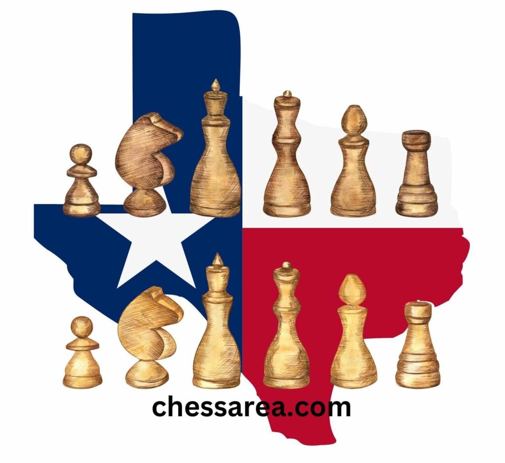 Texas Map and chess pieces