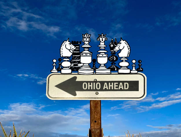 Chess in Ohio Road Sign