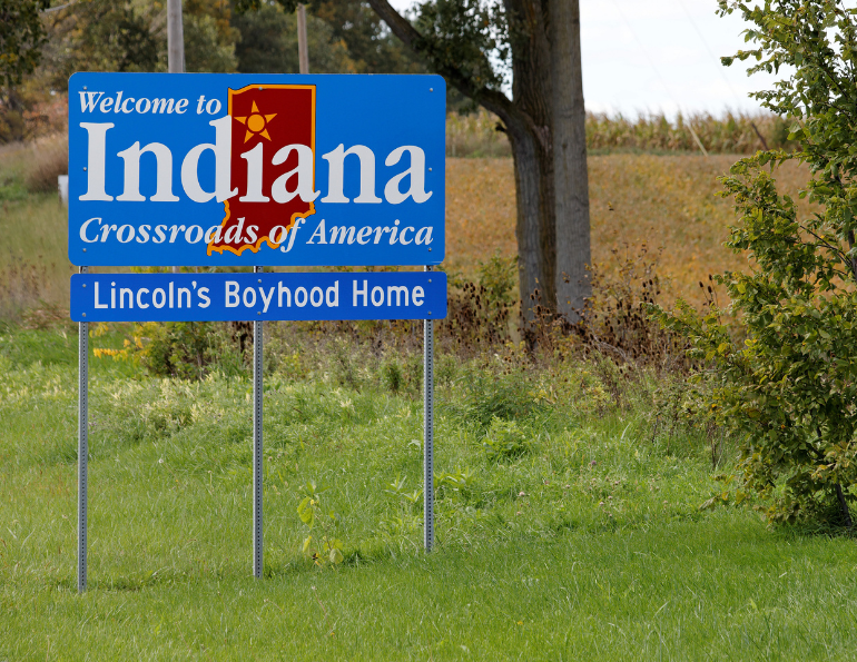 Indiana Road Sign