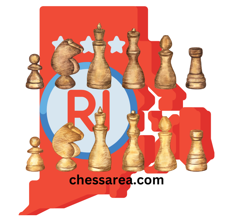 Rhode island map and chess pieces